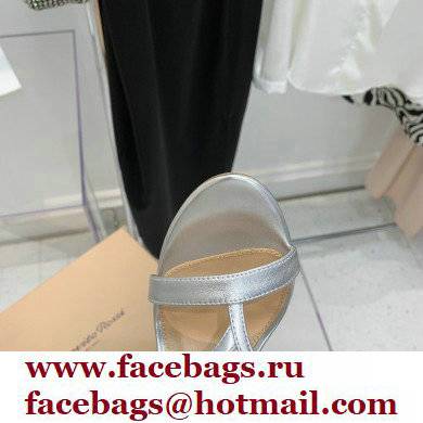 Gianvito Rossi Heel 10.5cm T-strap Sandals Metallic Silver 2022 - Click Image to Close