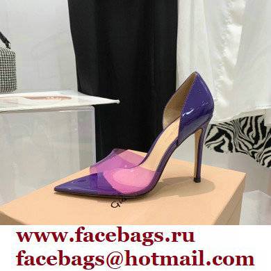 Gianvito Rossi Heel 10.5cm TPU BREE Plexi Sandals PVC Purple 2022