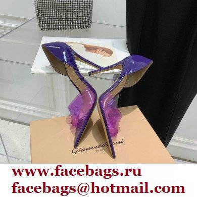 Gianvito Rossi Heel 10.5cm TPU BREE Plexi Sandals PVC Purple 2022