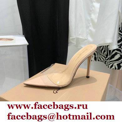 Gianvito Rossi Heel 10.5cm TPU Plexi ELLE Mules PVC Nude 2022 - Click Image to Close