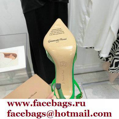 Gianvito Rossi Heel 10.5cm TPU Plexi Ribbon d'Orsay Slingback Pumps PVC Green 2022 - Click Image to Close
