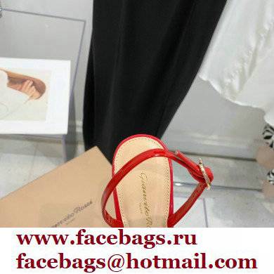 Gianvito Rossi Heel 10.5cm TPU Plexi Ribbon d'Orsay Slingback Pumps PVC Red 2022 - Click Image to Close