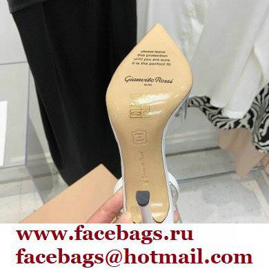 Gianvito Rossi Heel 10.5cm TPU Plexi Ribbon d'Orsay Slingback Pumps PVC White 2022 - Click Image to Close