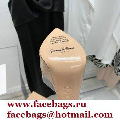 Gianvito Rossi Heel 13.5cm Platform 3cm TPU Plexi BETTY Mules PVC Nude 2022 - Click Image to Close