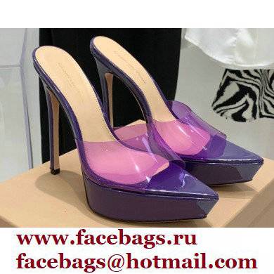 Gianvito Rossi Heel 13.5cm Platform 3cm TPU Plexi BETTY Mules PVC Purple 2022