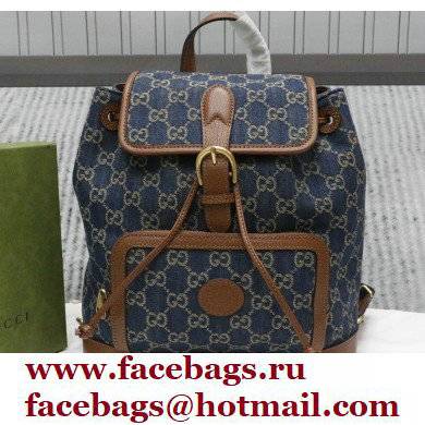 Gucci Backpack bag with Interlocking G 674147 GG Denim Blue - Click Image to Close