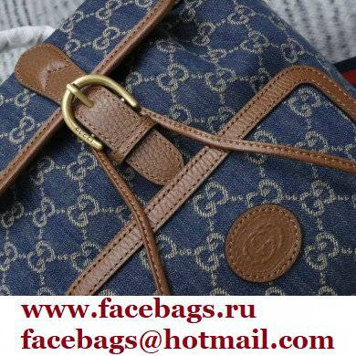Gucci Backpack bag with Interlocking G 674147 GG Denim Blue - Click Image to Close