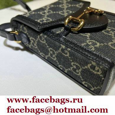 Gucci Horsebit 1955 Mini Bag 625615 GG Denim Black
