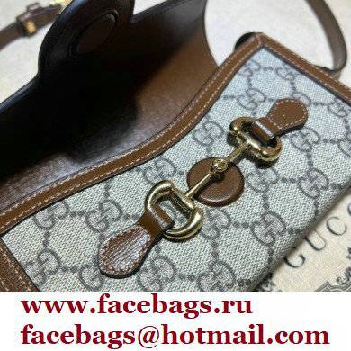 Gucci Horsebit 1955 Mini Bag 699296 GG Canvas Brown