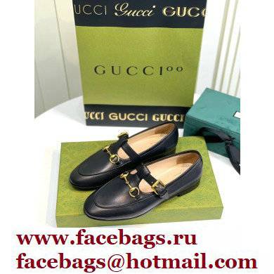 Gucci Horsebit T-bar Leather Loafers Black 2022 - Click Image to Close