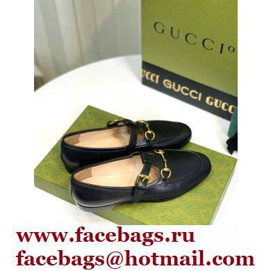 Gucci Horsebit T-bar Leather Loafers Black 2022