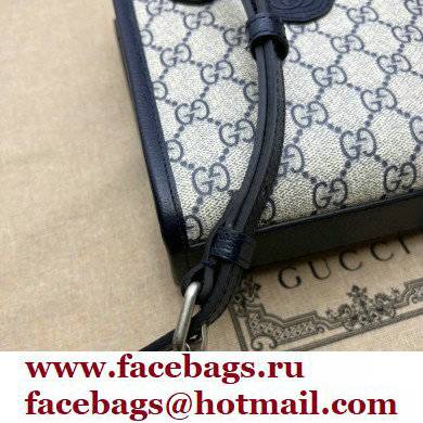 Gucci Mini tote bag with Interlocking G 671623 GG Canvas Blue - Click Image to Close