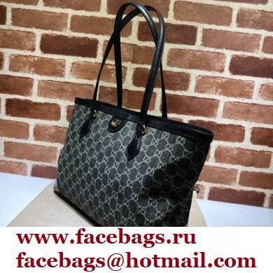 Gucci Ophidia GG Medium Tote Bag 631685 Washed GG Denim Black - Click Image to Close