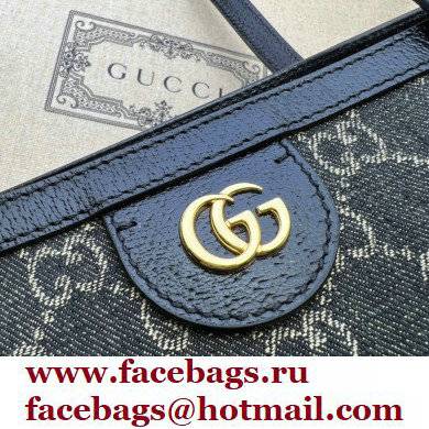 Gucci Ophidia GG Medium Tote Bag 631685 Washed GG Denim Black