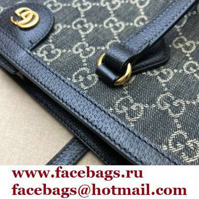 Gucci Ophidia GG Medium Tote Bag 631685 Washed GG Denim Black - Click Image to Close