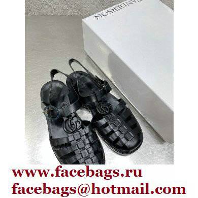 Gucci Rubber Sandals with Double G 676970 Black 2022