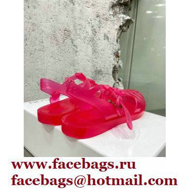 Gucci Rubber Sandals with Double G 676970 Red 2022