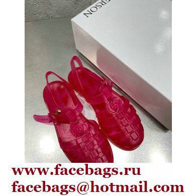 Gucci Rubber Sandals with Double G 676970 Red 2022