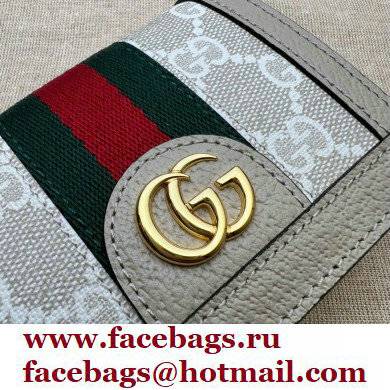 Gucci Web Ophidia Card Case Wallet 523155 GG Canvas Oatmeal