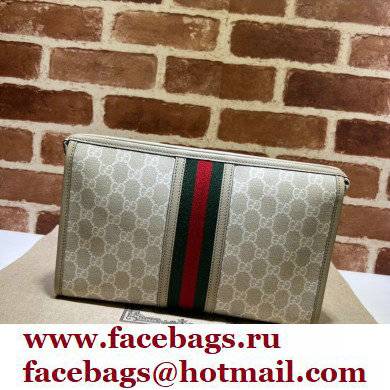 Gucci Web Ophidia Toiletry Case Bag 598234 GG Canvas Oatmeal