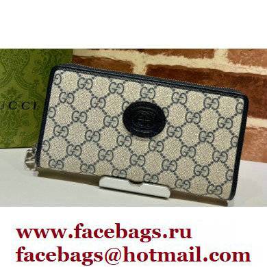 Gucci Zip around wallet with Interlocking G 673003 Blue