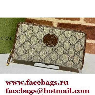 Gucci Zip around wallet with Interlocking G 673003 Brown