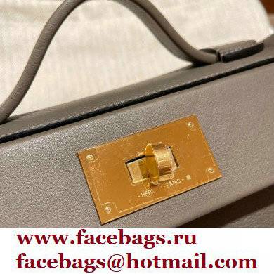 HERMES 24/24 MINI KELLY BAG IN TOGO LEATHER Gris Asphalte - Click Image to Close