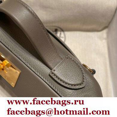 HERMES 24/24 MINI KELLY BAG IN TOGO LEATHER Gris Asphalte - Click Image to Close