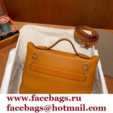 HERMES 24/24 MINI KELLY BAG IN TOGO LEATHER ORANGE - Click Image to Close