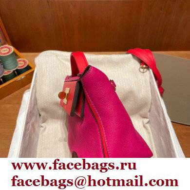 HERMES 24/24 MINI KELLY BAG IN TOGO LEATHER ROSE - Click Image to Close