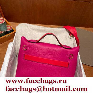 HERMES 24/24 MINI KELLY BAG IN TOGO LEATHER ROSE - Click Image to Close