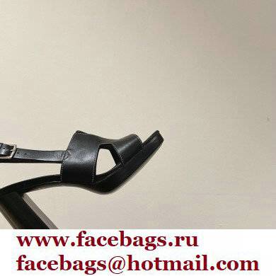 Hermes Heel 9cm Elbe Sandals Black 2022