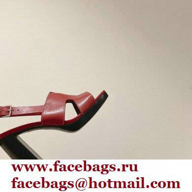 Hermes Heel 9cm Elbe Sandals Burgundy 2022