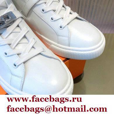 Hermes Kelly buckle Calfskin Daydream High-top Sneakers White 2022