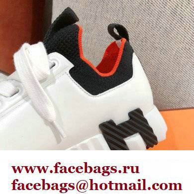Hermes Knit and calfskin Depart Sneakers 01 2022