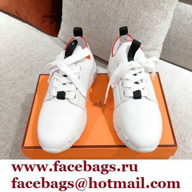 Hermes Knit and calfskin Depart Sneakers 02 2022