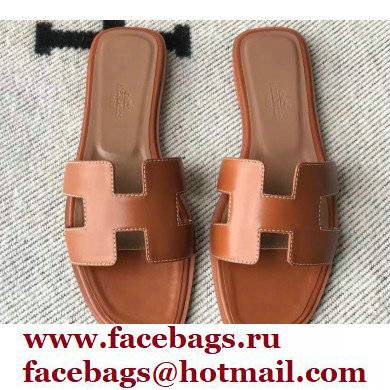Hermes Oran Flat Sandals in Swift Box Calfskin 02