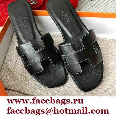 Hermes Oran Flat Sandals in Swift Box Calfskin 04