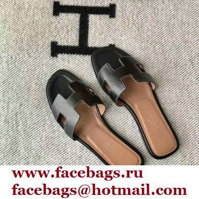 Hermes Oran Flat Sandals in Swift Box Calfskin 05