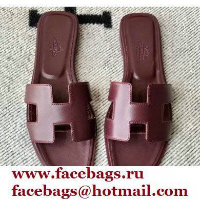 Hermes Oran Flat Sandals in Swift Box Calfskin 10