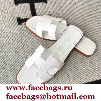 Hermes Oran Flat Sandals in Swift Box Calfskin 30