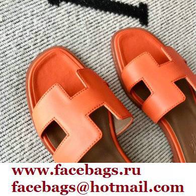 Hermes Oran Flat Sandals in Swift Box Calfskin 33