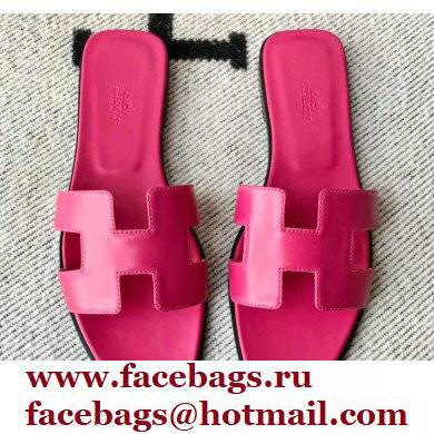 Hermes Oran Flat Sandals in Swift Box Calfskin 34