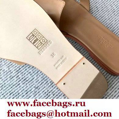 Hermes Oran Flat Sandals in Swift Box Calfskin 39