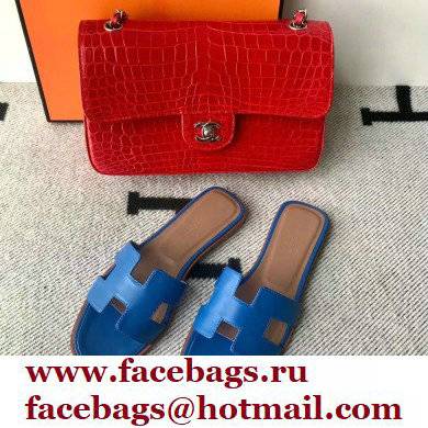 Hermes Oran Flat Sandals in Swift Box Calfskin 58