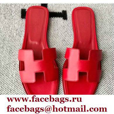 Hermes Oran Flat Sandals in Swift Box Calfskin 59