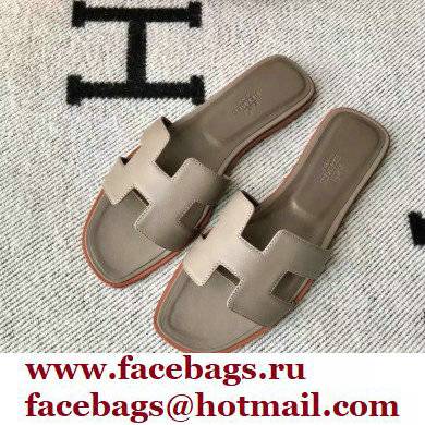 Hermes Oran Flat Sandals in Swift Box Calfskin 63