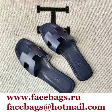 Hermes Oran Flat Sandals in Swift Box Calfskin 64