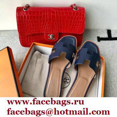 Hermes Oran Flat Sandals in Swift Box Calfskin 65
