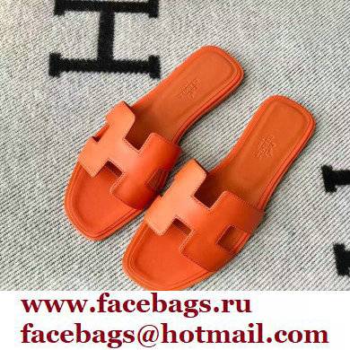Hermes Oran Flat Sandals in Swift Box Calfskin 67